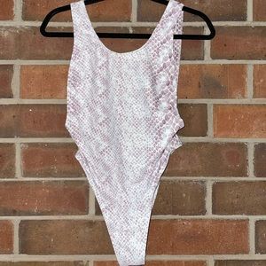 Purple snakeskin one-piece